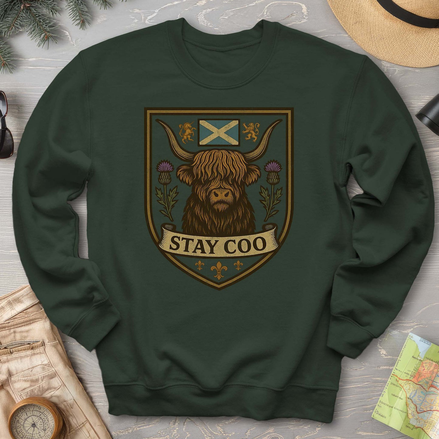 Highland Cow "Scottish Heraldry" Sweatshirt