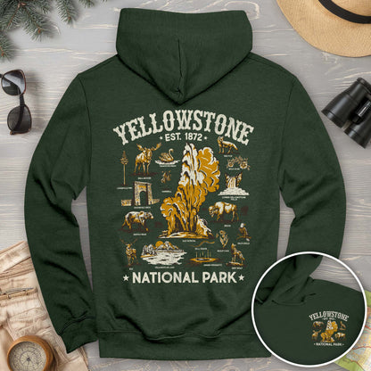 Yellowstone National Park Vintage Front/Back Print Hoodie