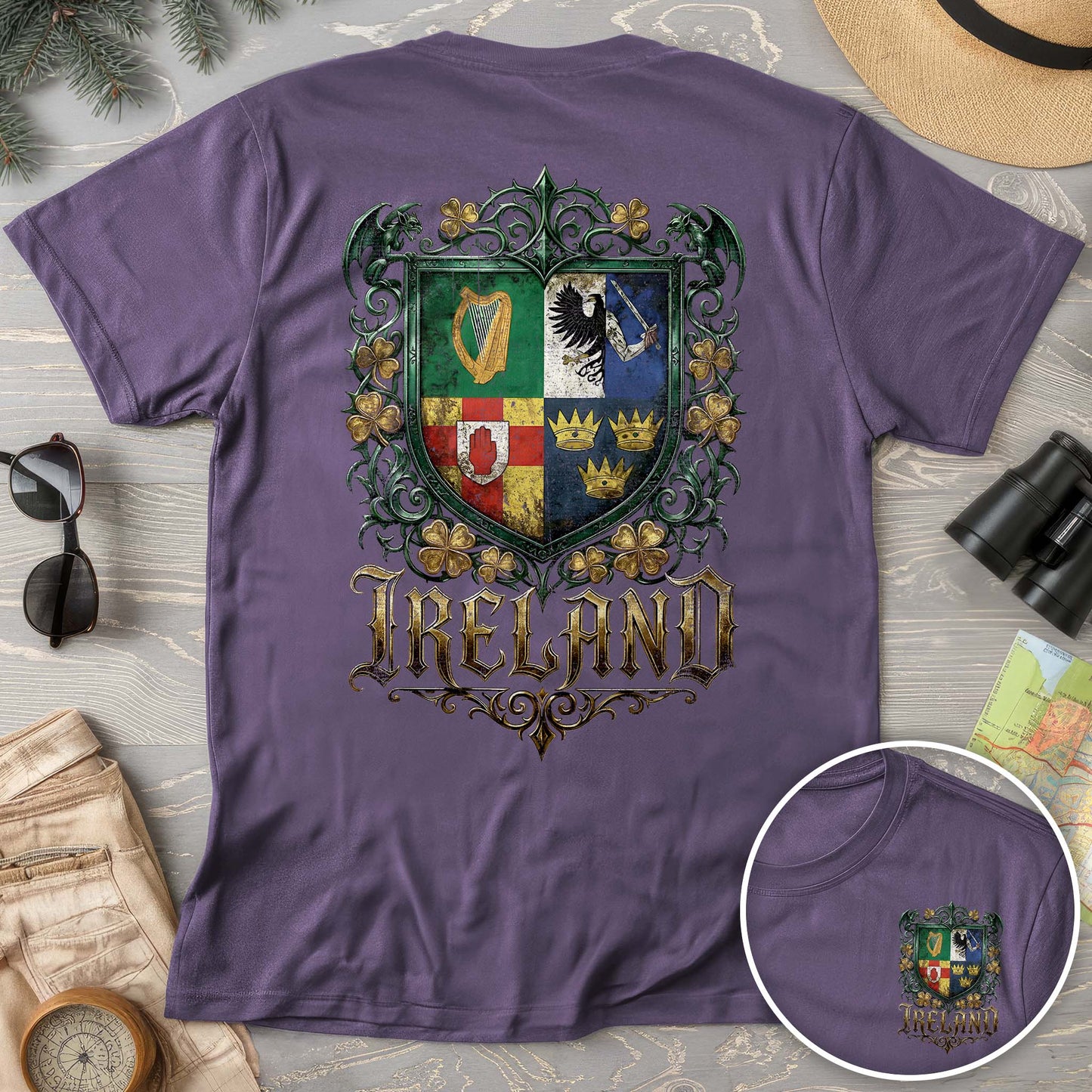 Irish Gothic Arms Front/Back Print Comfort Colors T-shirt