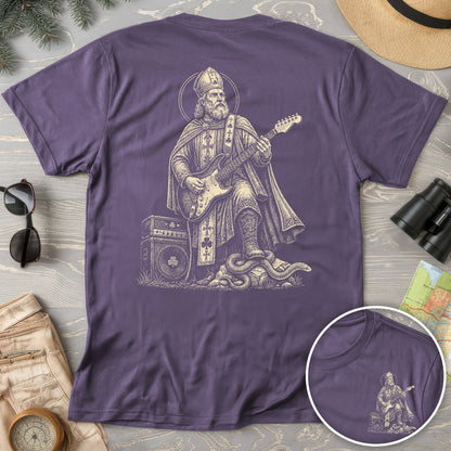 Saint Patrick Guitar Front/Back Print T-Shirt