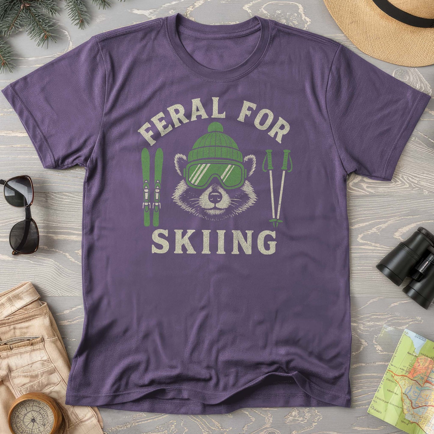 Feral for Skiing Comfort Colors T-shirt