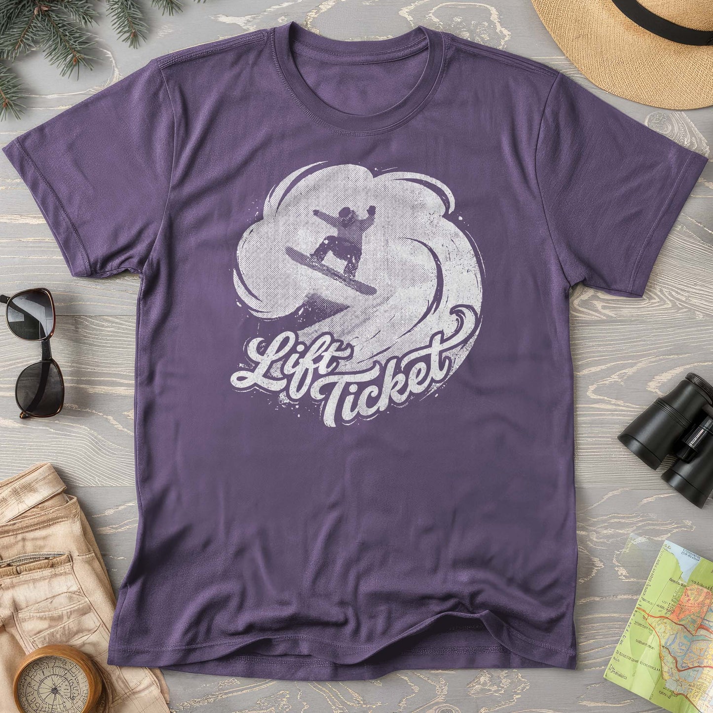 Lift Ticket Snowboard Comfort Colors T-shirt