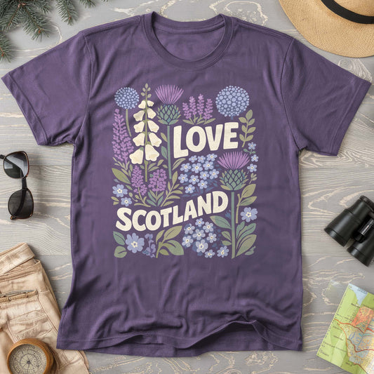 Love Scotland Flowers T-Shirt