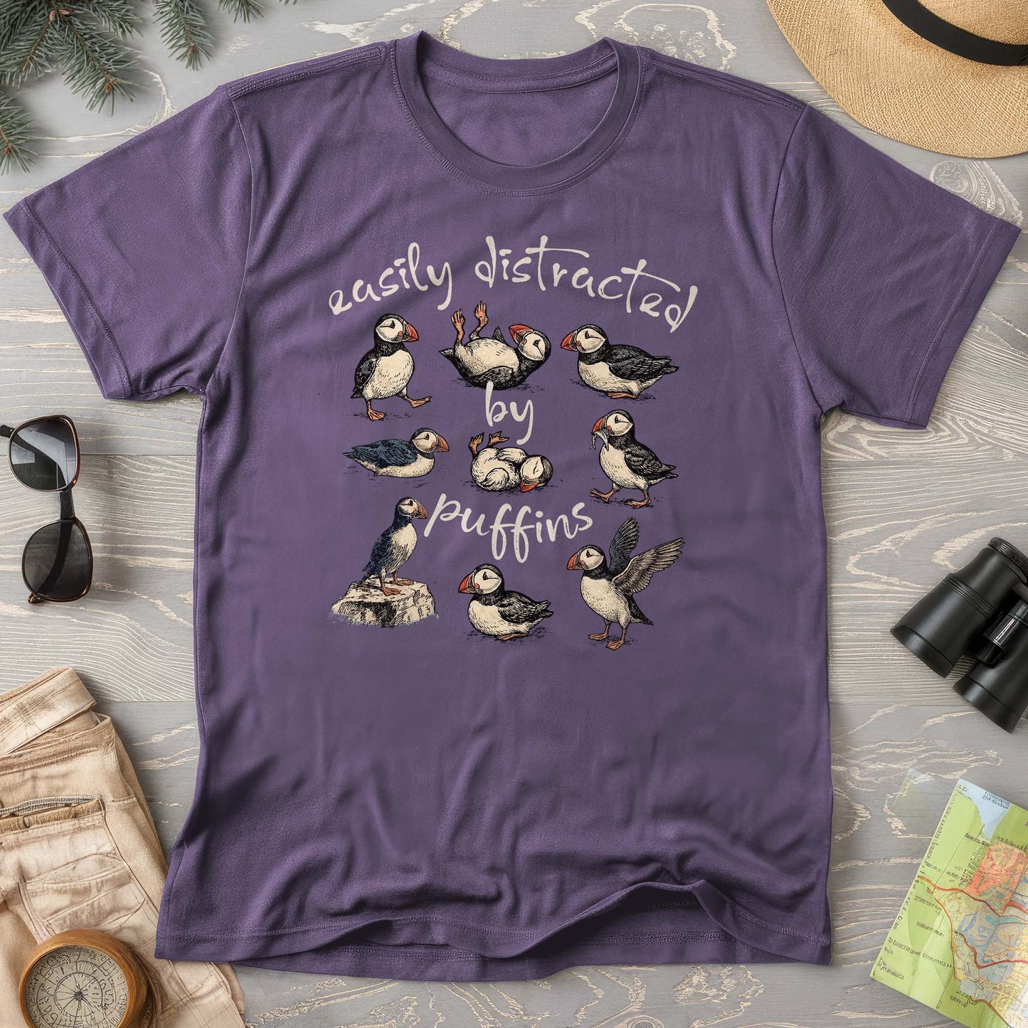 Easily Distracted By Puffins T-Shirt