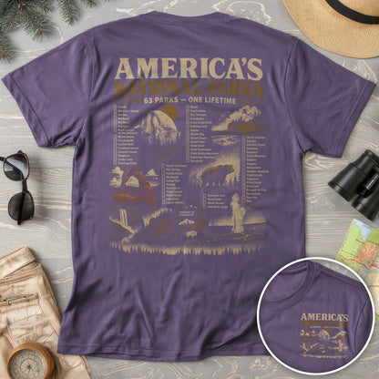 Vintage Parks Checklist Front/Back Print T-Shirt