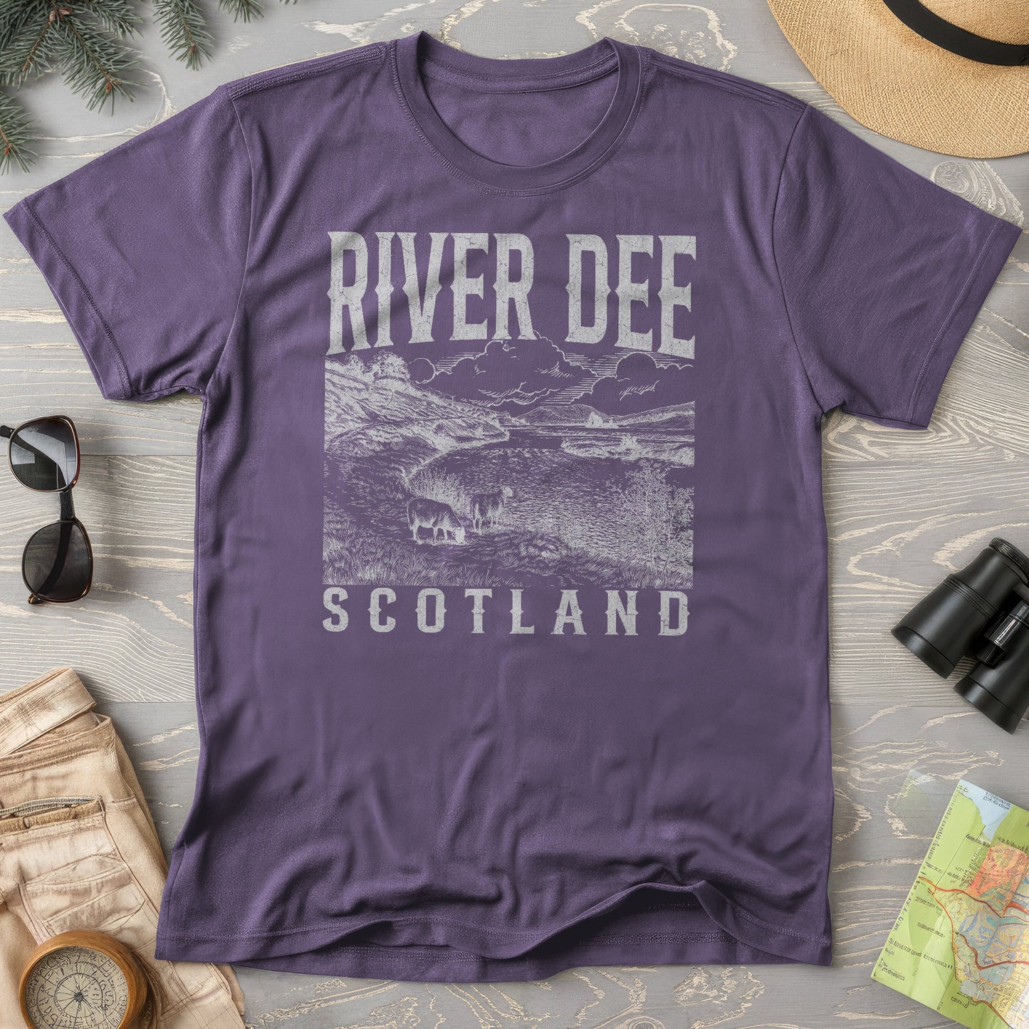 River Dee Scotland Sketch T-Shirt
