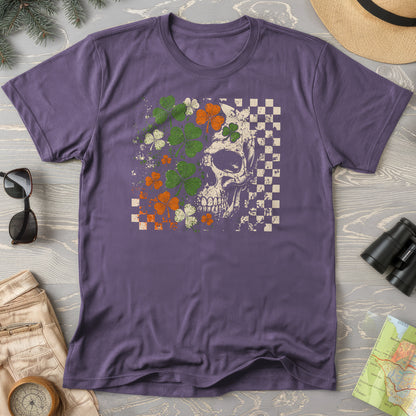 Shamrock Skull Check T-Shirt