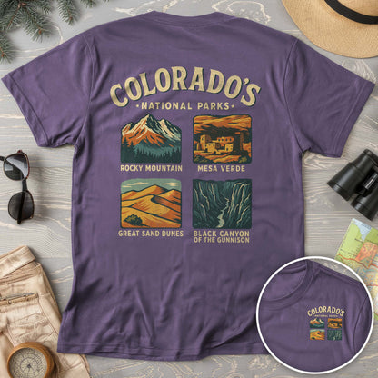 Colorado National Parks Front/Back Print Comfort Colors T-Shirt