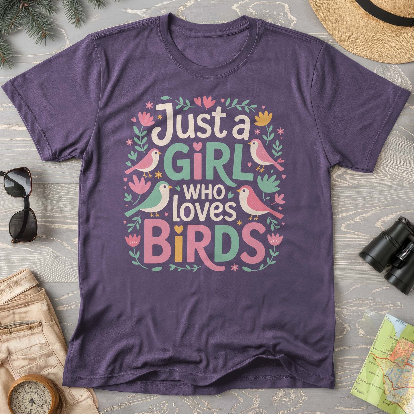 Just a Girls Who Loves Birds Comfort Colors T-Shirt