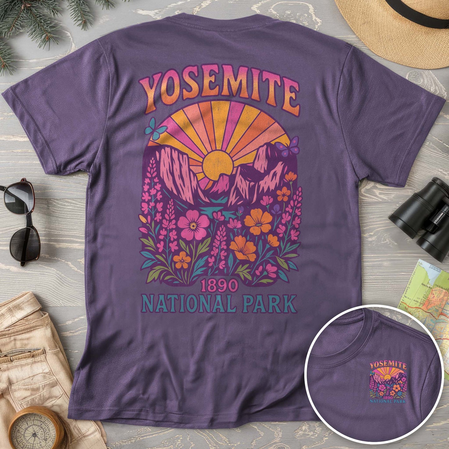 Yosemite Retro Vibes Front/Back Comfort Colors T-Shirt