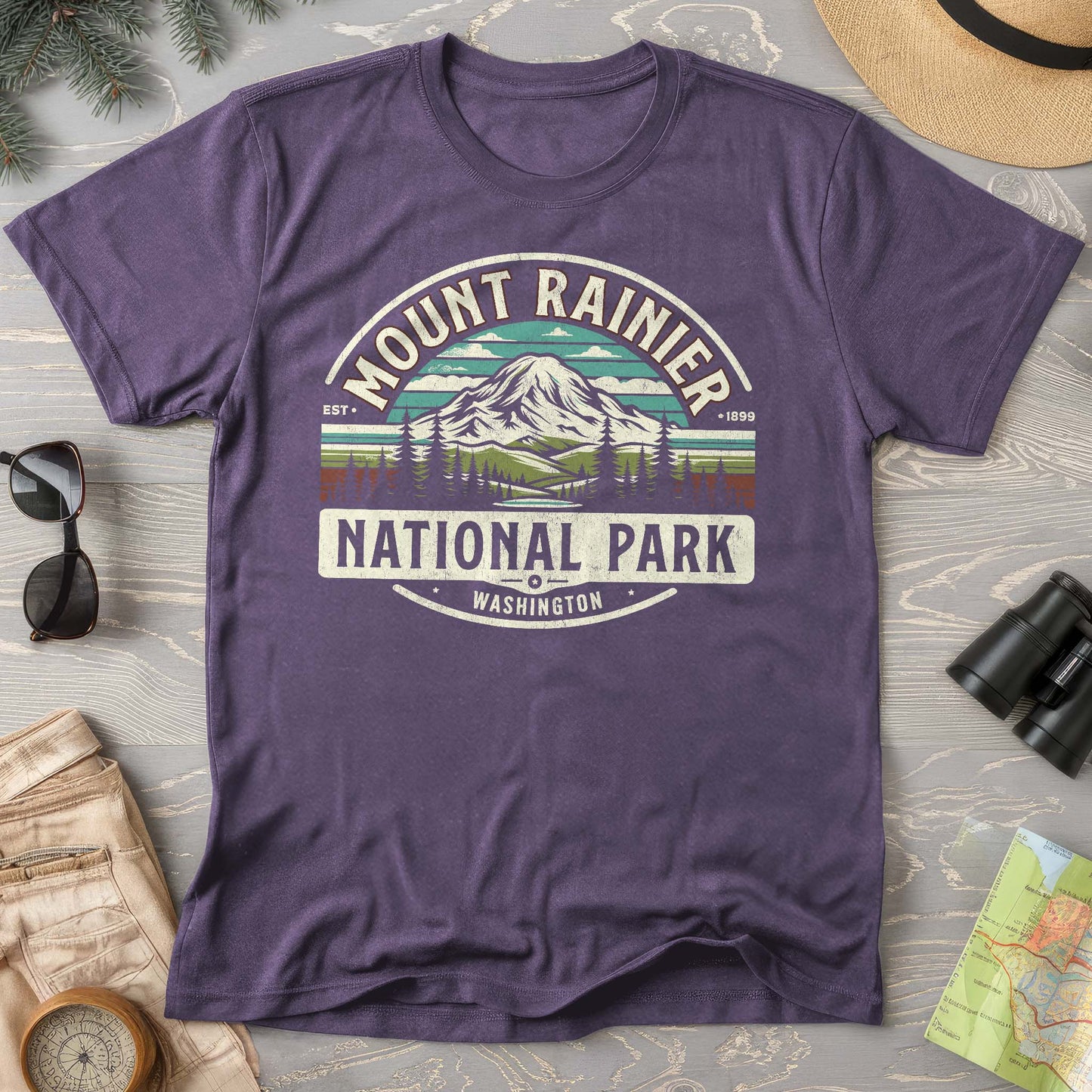 Mount Rainier National Park "Vintage Badge" T-Shirt