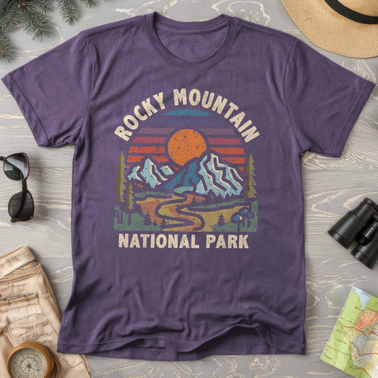 Bargain Bin Overstock! Rocky Mountain National Park "Retro Sunset" T-Shirt