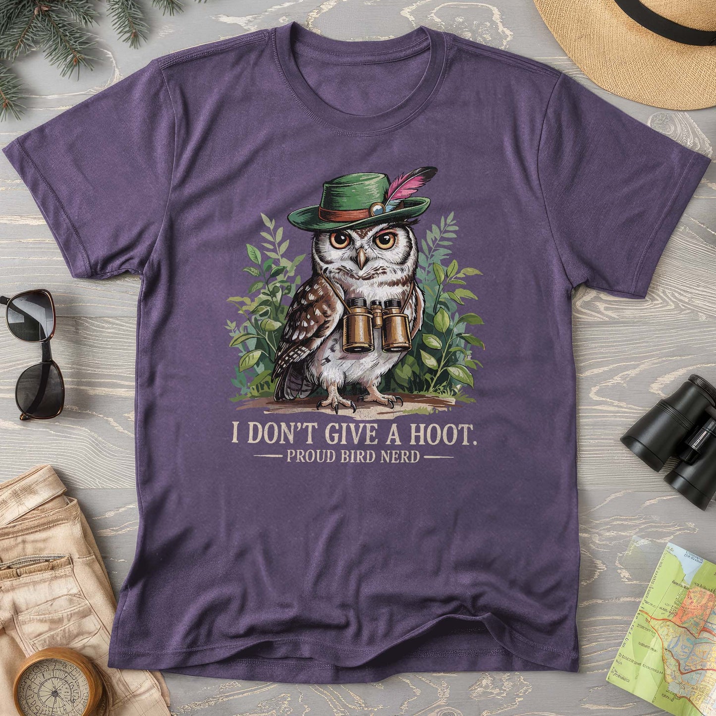 Bird Nerd Owl Design Comfort Colors T-Shirt