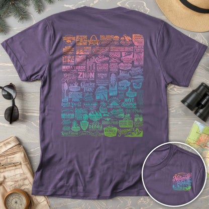 National Parks "63 Vintage Logos" Color Front/Back Print Comfort Colors T-Shirt