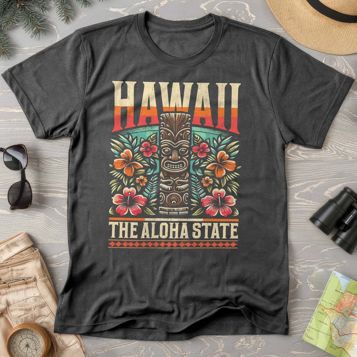 Hawaii The Aloha State "Tiki" Comfort Colors T-Shirt