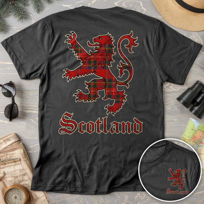 Scotland Tartan Lion Front/Back Print T-shirt