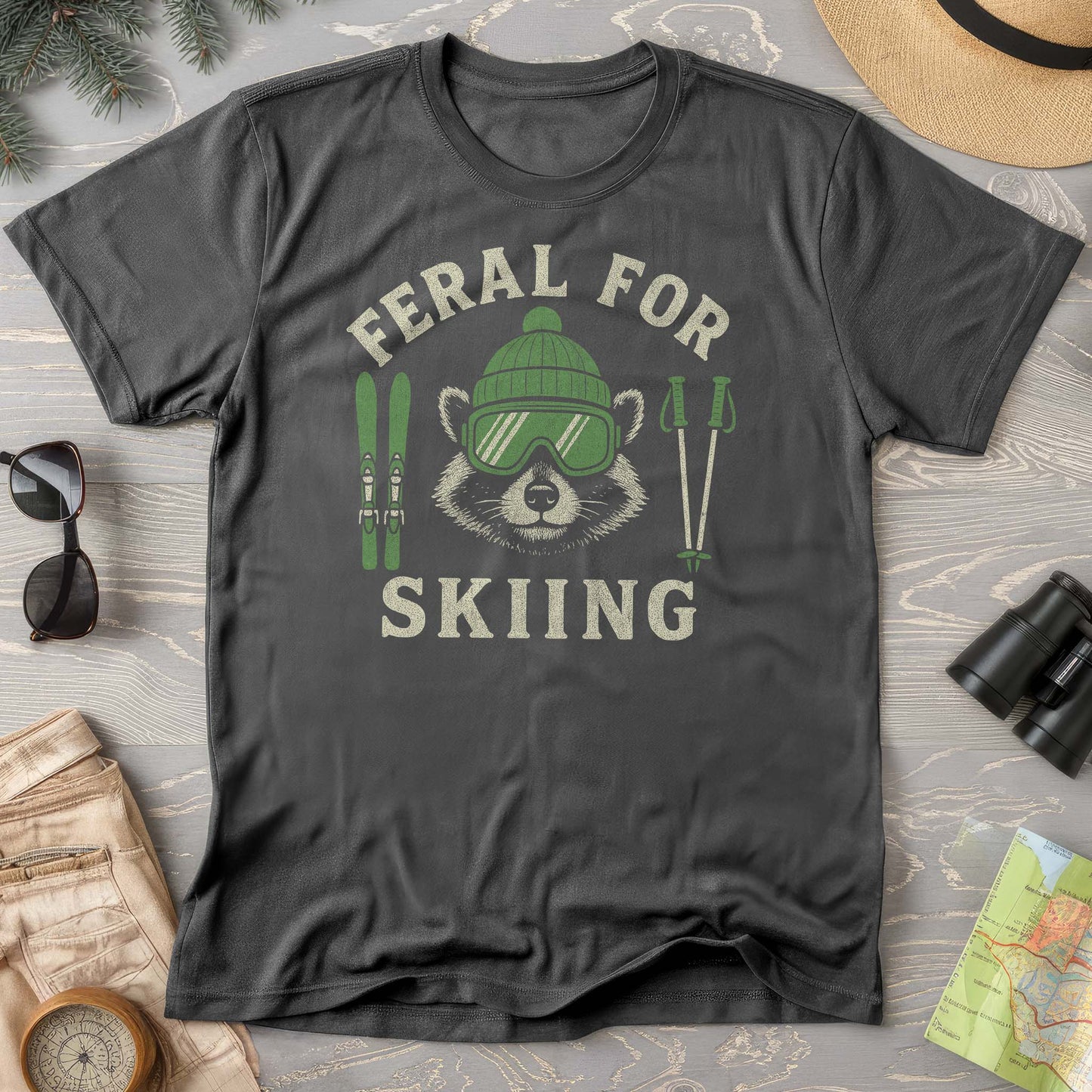 Feral for Skiing Comfort Colors T-shirt
