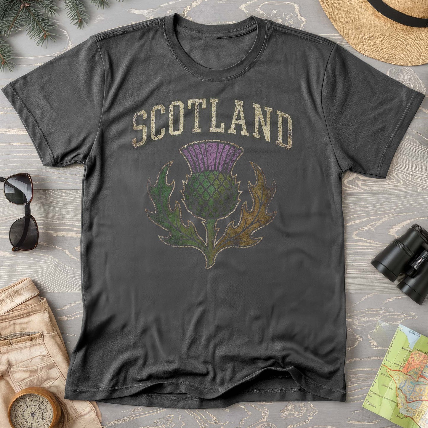 Scotland Distressed Thistle Comfort Colors T-shirt
