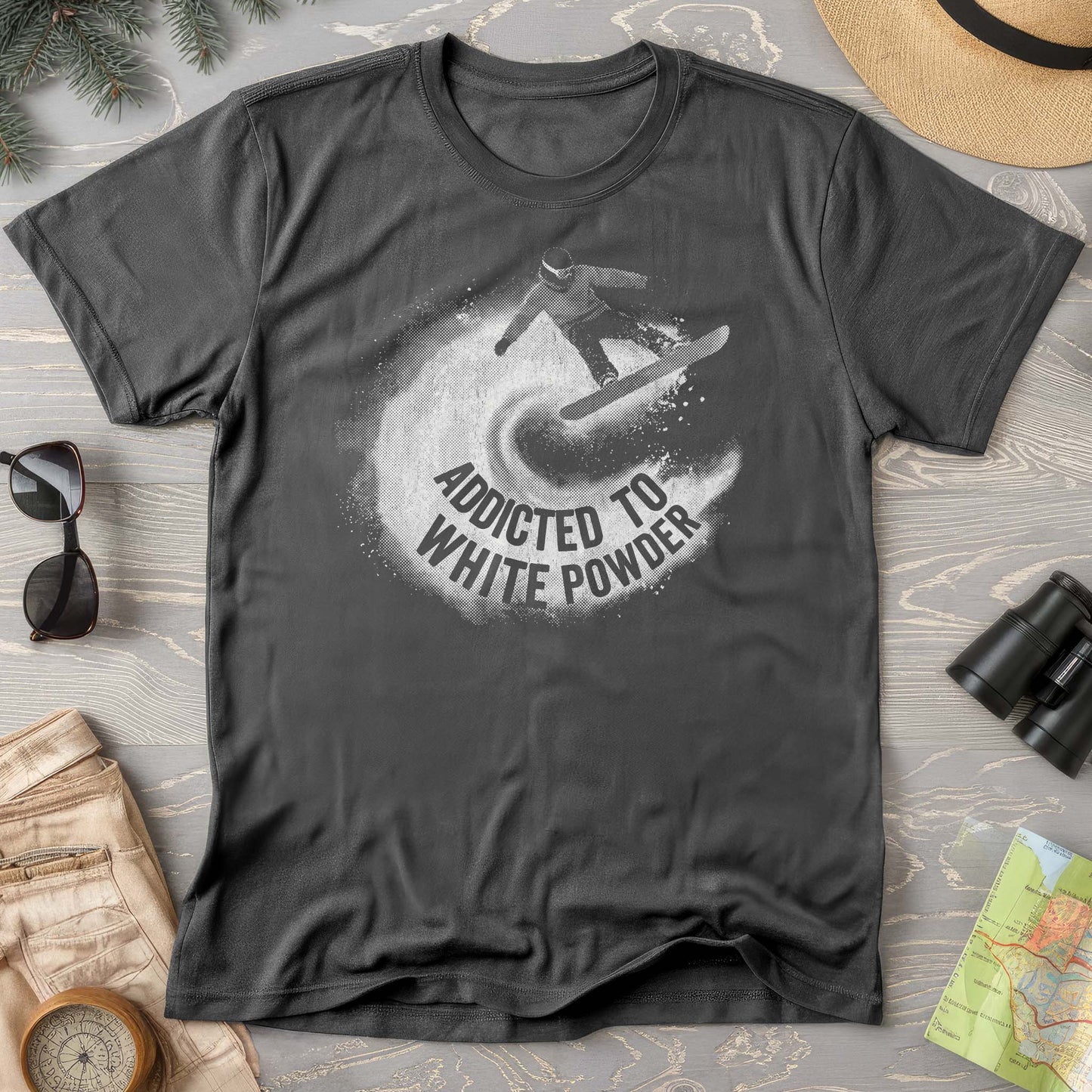 White Powder Snowboard T-shirt