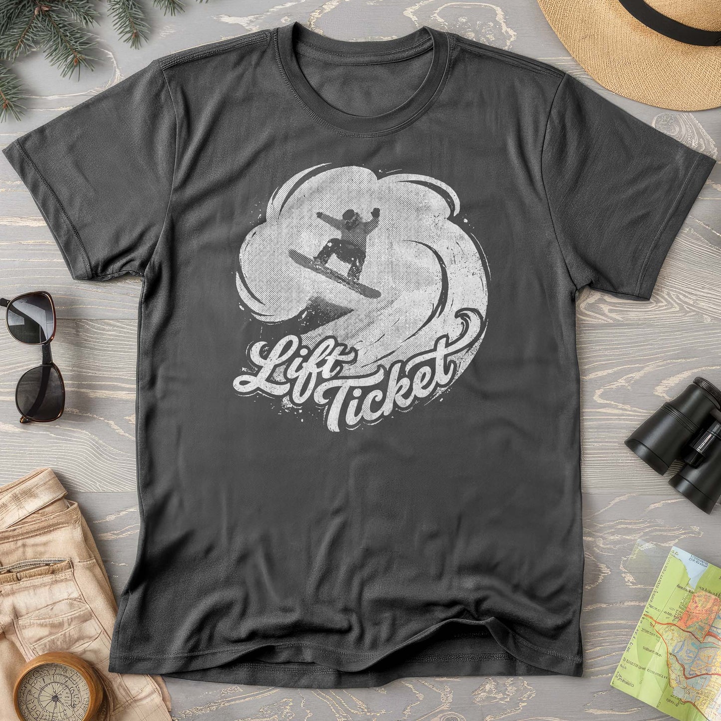 Lift Ticket Snowboard Comfort Colors T-shirt