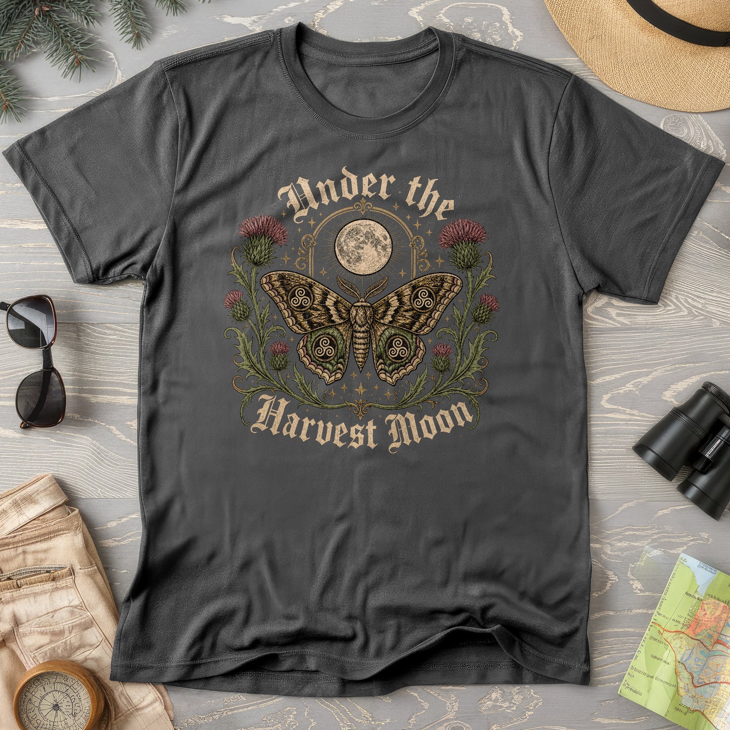 Gothic Harvest Moon Moth T-Shirt