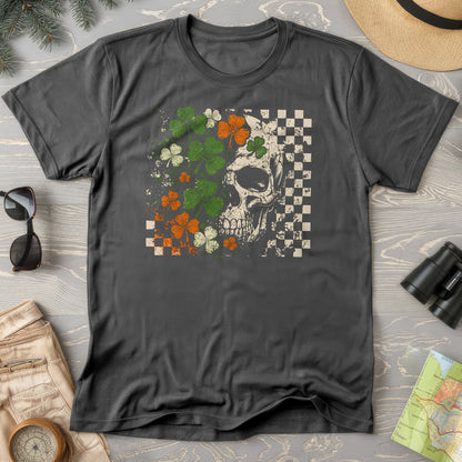 Shamrock Skull Check T-Shirt