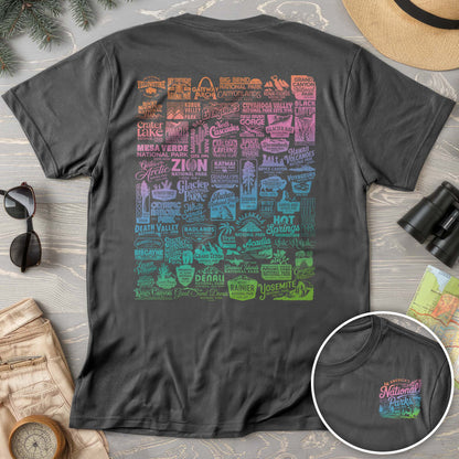 National Parks "63 Vintage Logos" Color Front/Back Print Comfort Colors T-Shirt