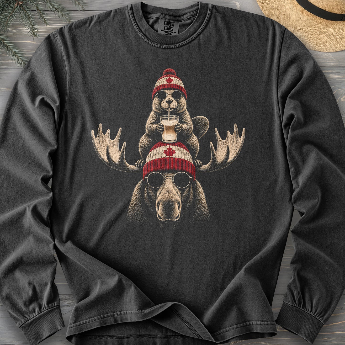 Beaver Moose Canada Long Sleeve Shirt