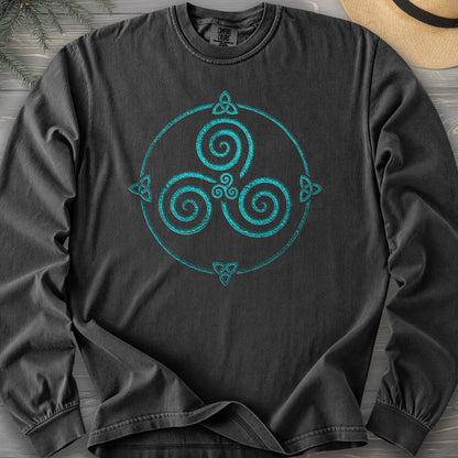 Celtic Triskele Spiral Comfort Colors 6014 Long Sleeve