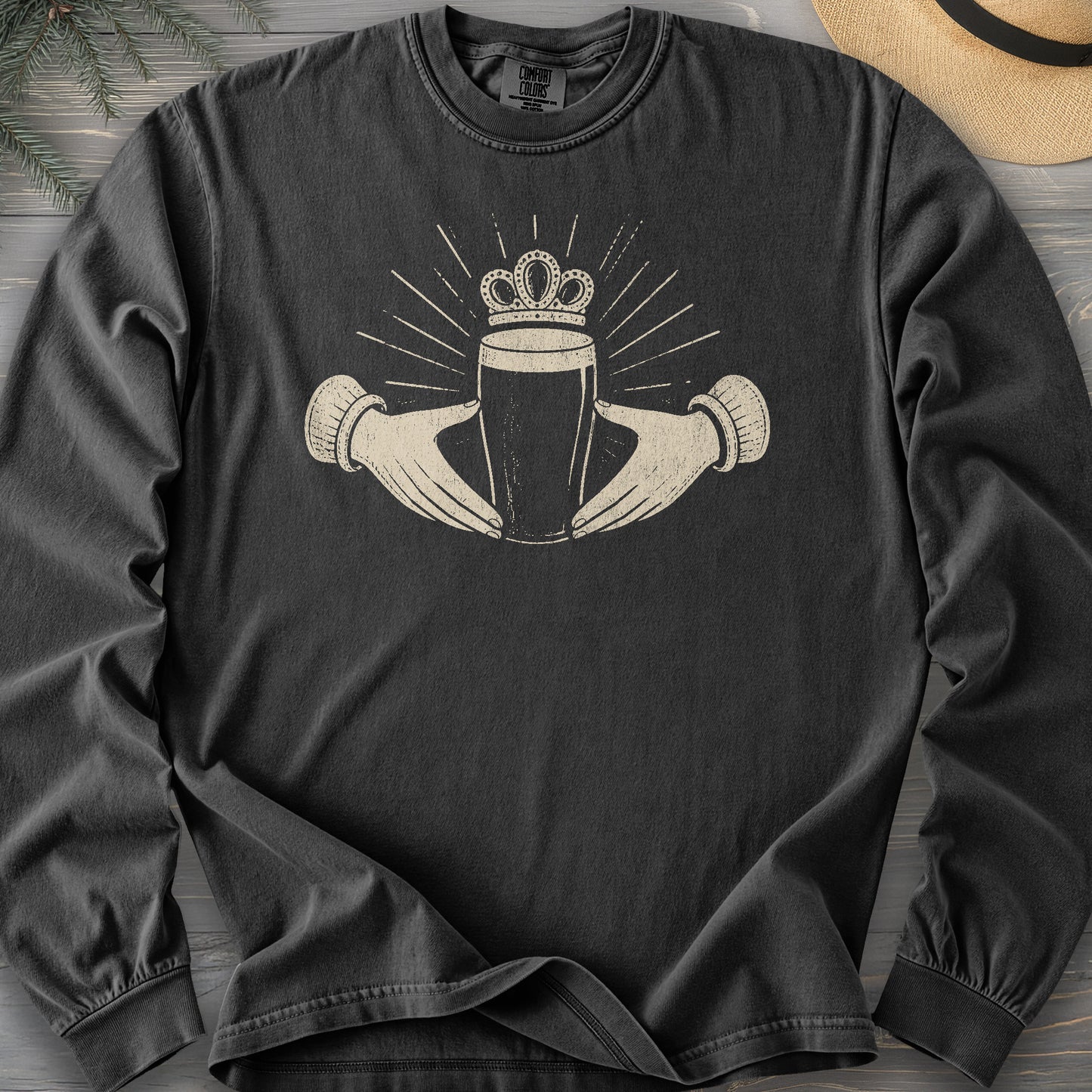 Claddagh Irish Beer Comfort Colors 6014 Long Sleeve