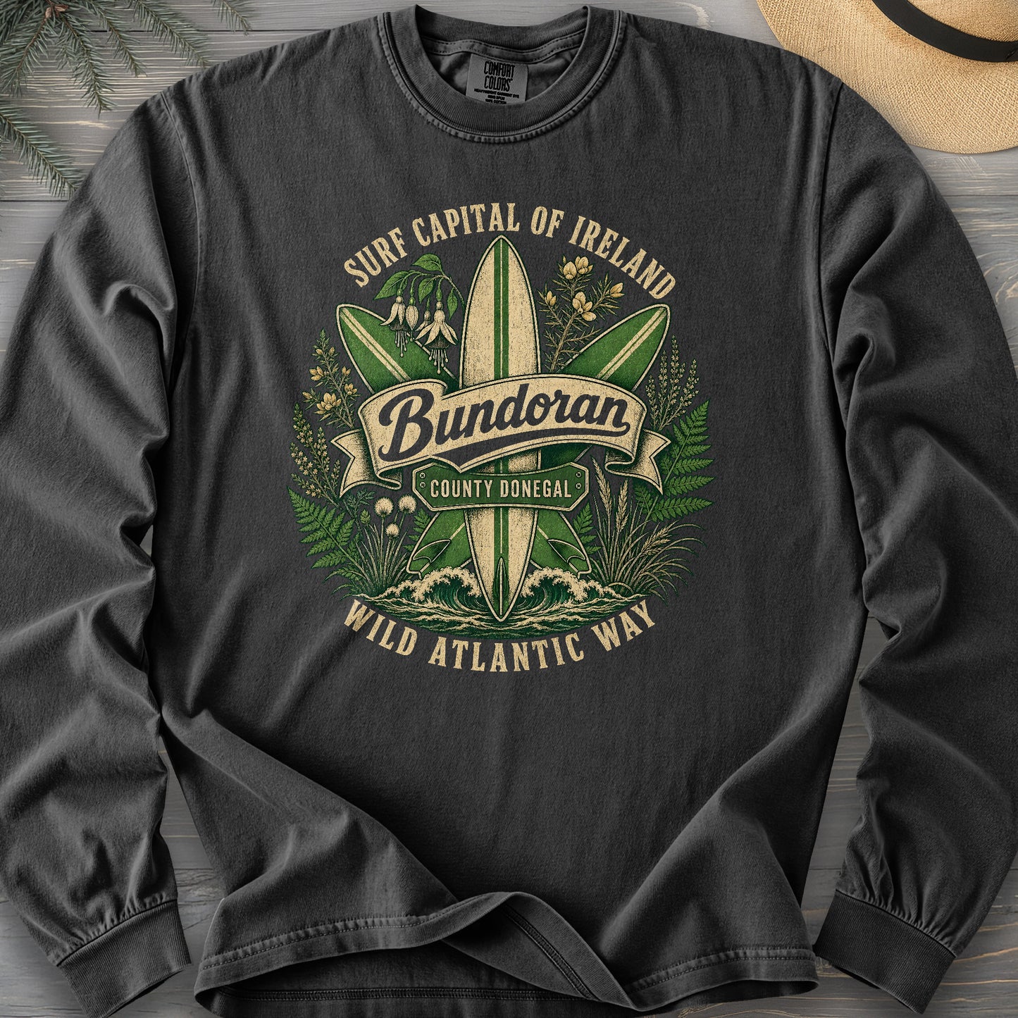 Bundoran Surf Capital Comfort Colors 6014 Long Sleeve