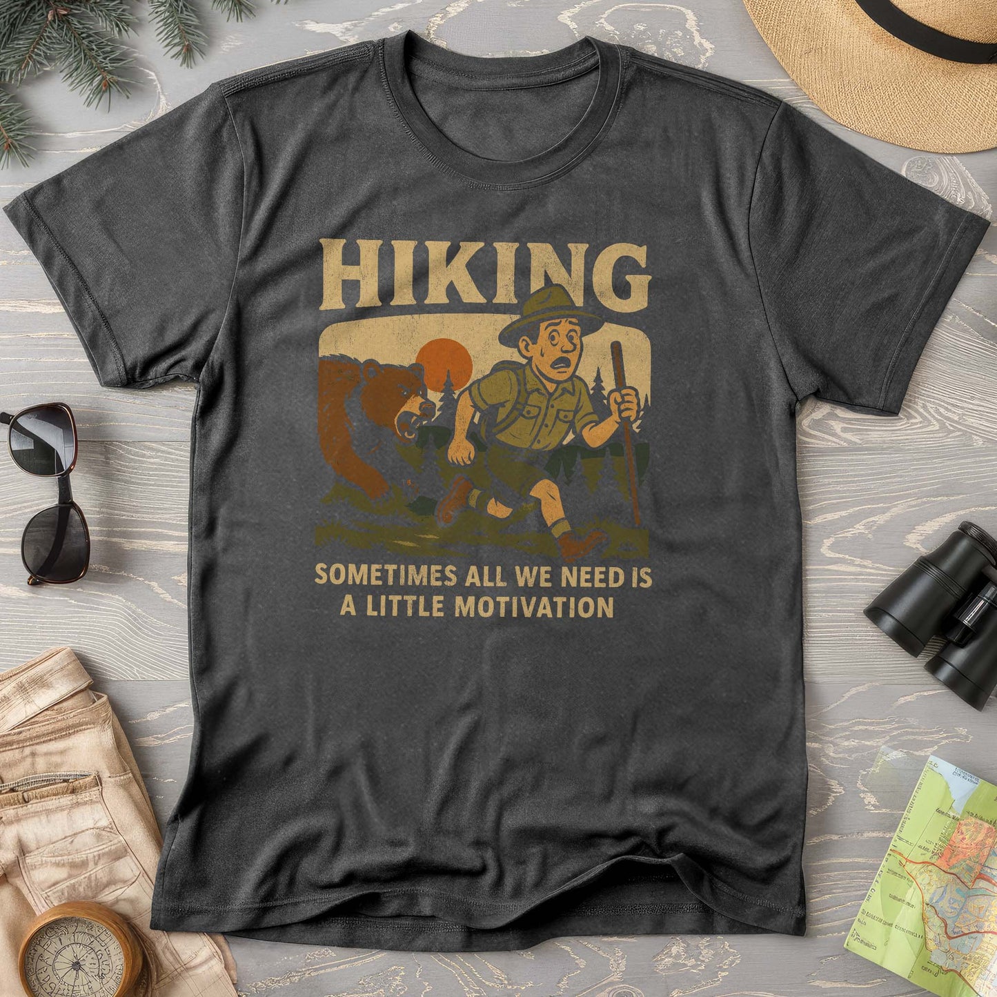 Funny Hiking "Motivation" Comfort Colors T-Shirt
