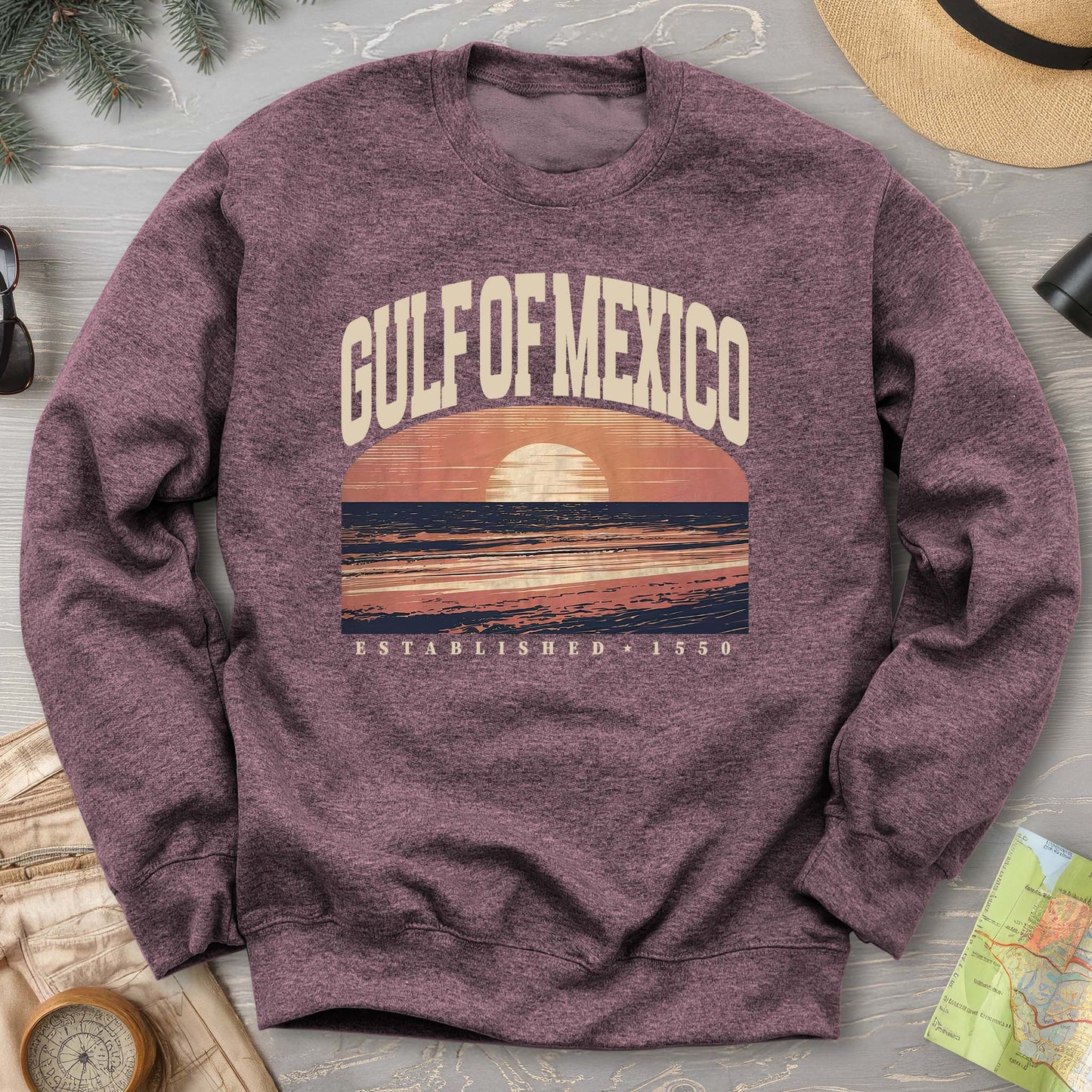 Bargain Bin Overstock! Gulf of Mexico Varsity Sunset Sweatshirt