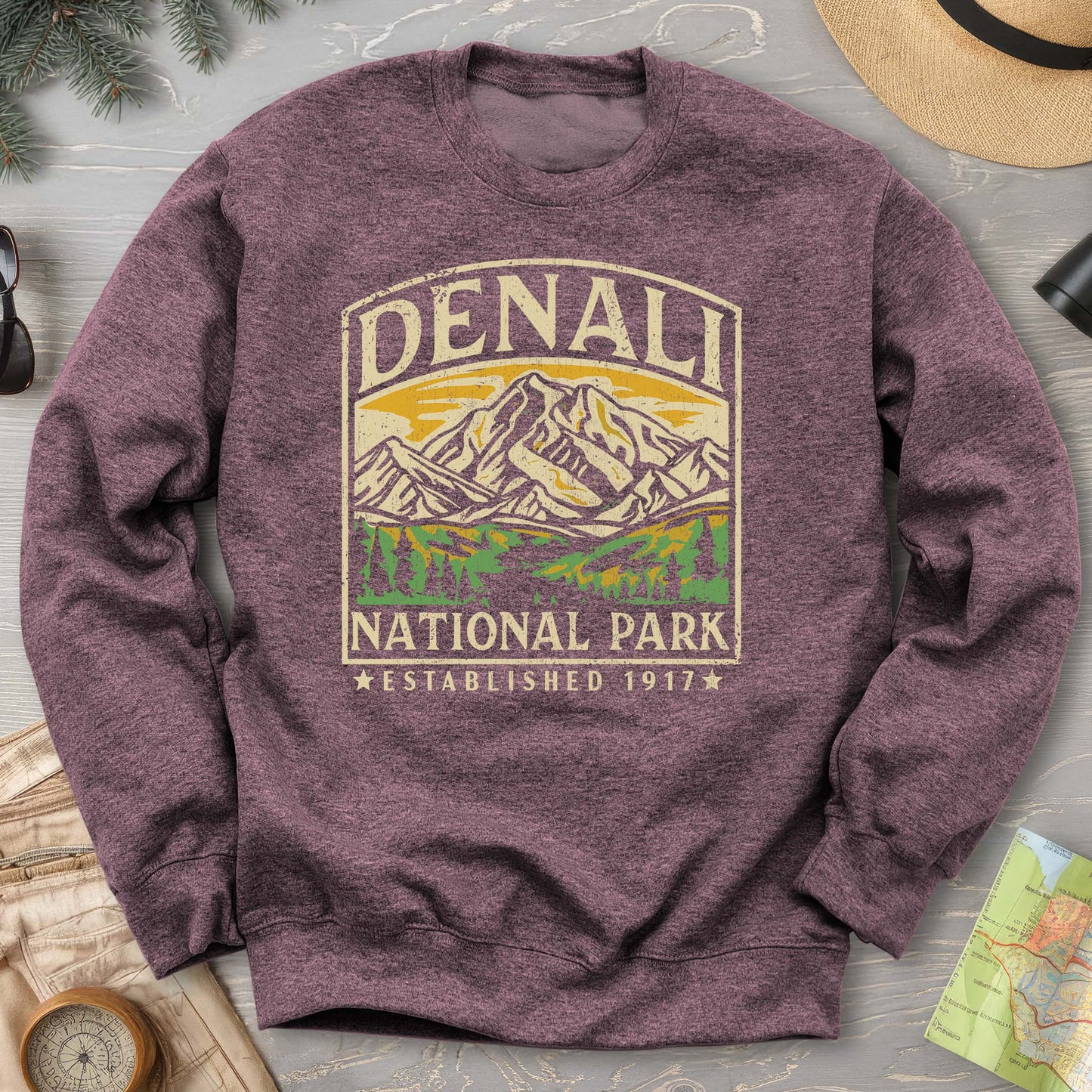 Denali National Park Vintage Crewneck Sweatshirt