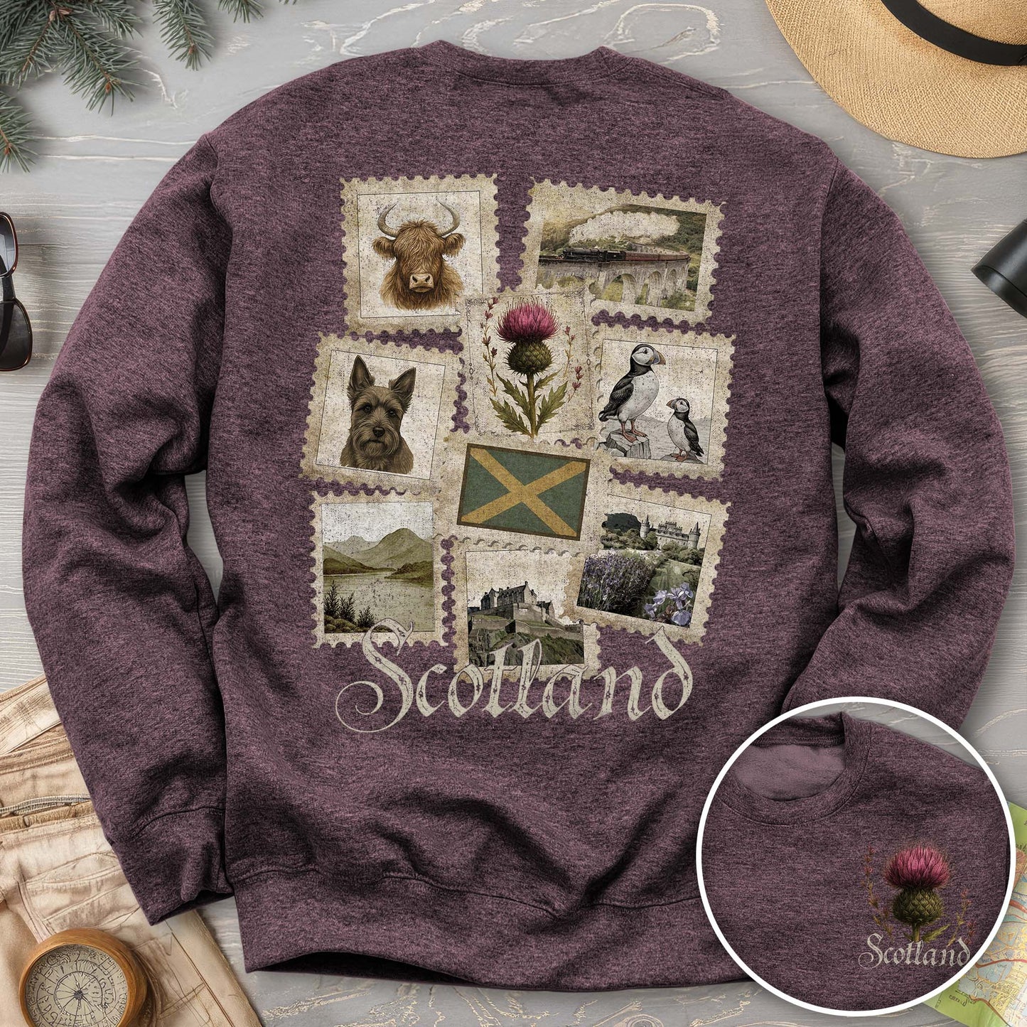 Scotland Vintage Stamps Sweatshirt