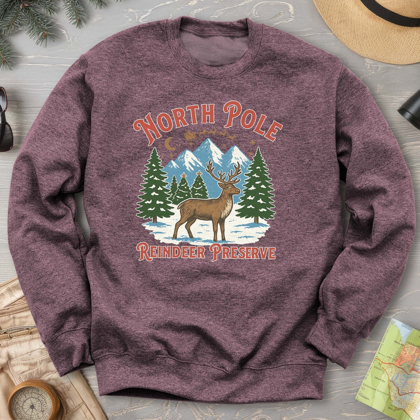 North Pole Reindeer Preserve Sweatshirt