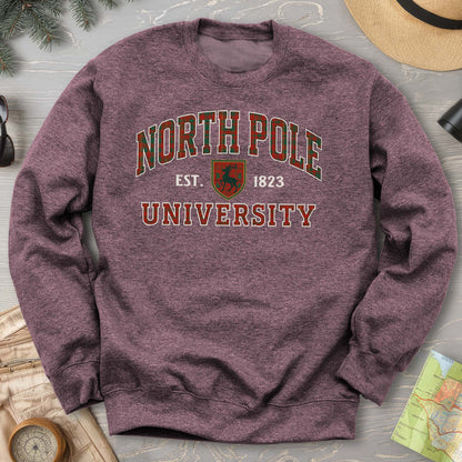 North Pole University Holiday Plaid Sweatshirt