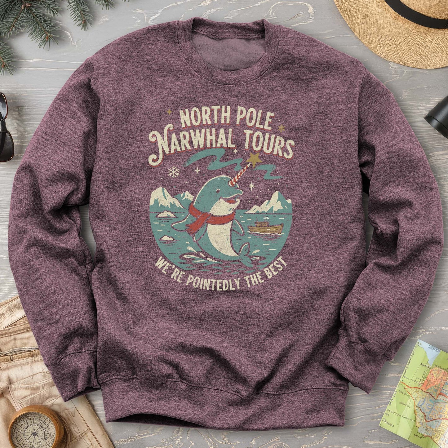 North Pole Narwhal Tours Sweatshirt