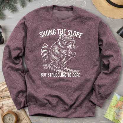 Skiing the Slope Raccoon Sweatshirt