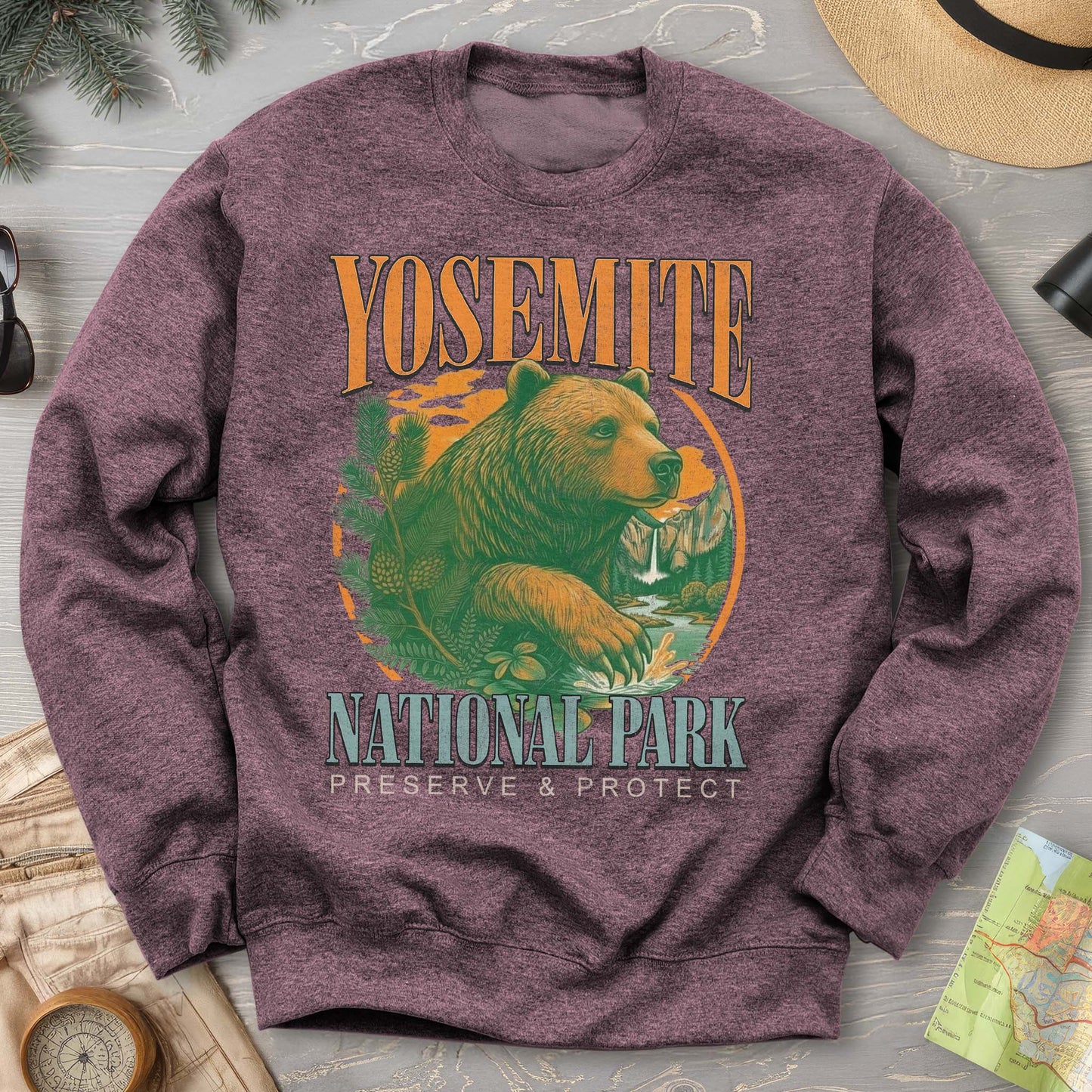 Yosemite Vintage Varsity Bear Sweatshirt