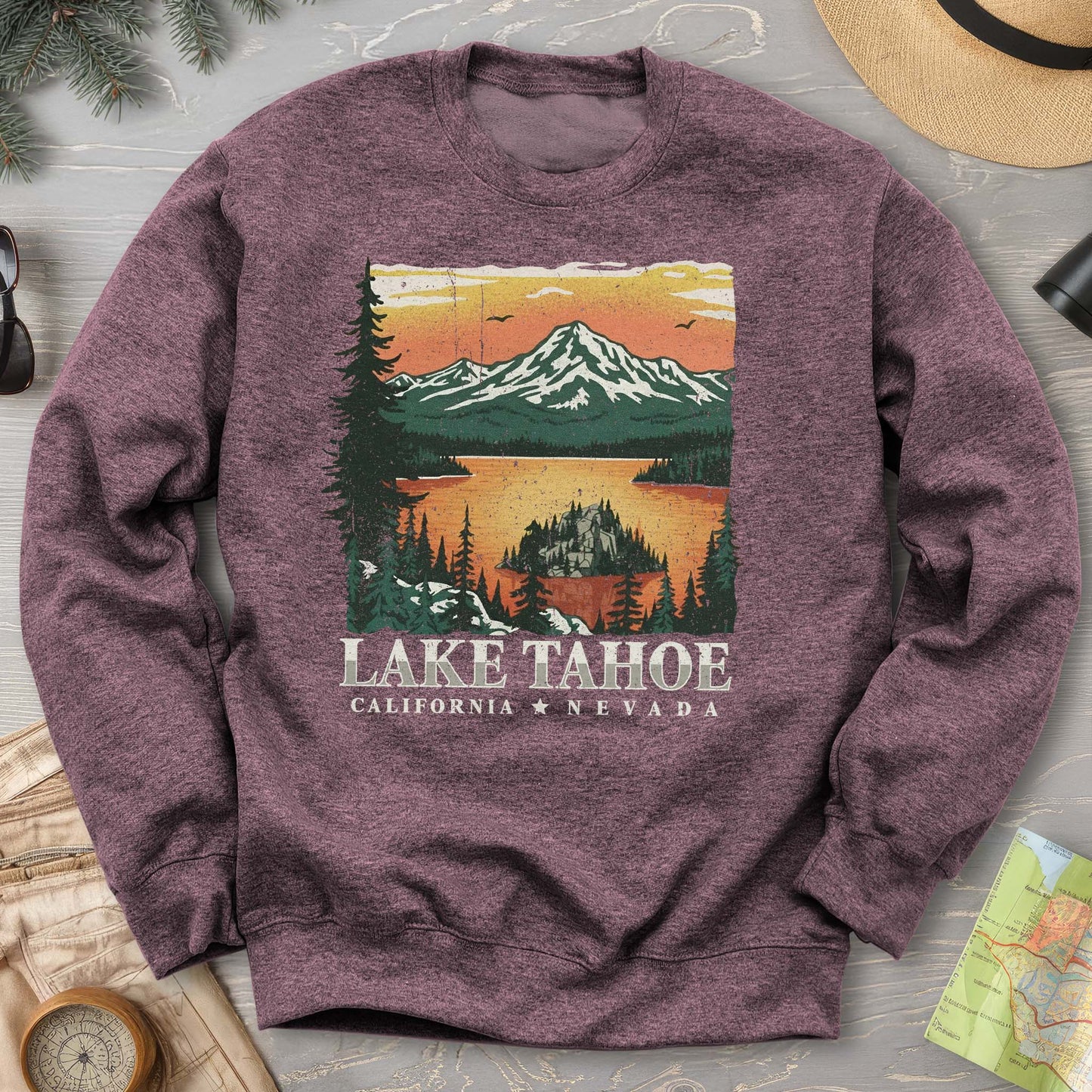 Lake Tahoe Emerald Bay Sunset Sweatshirt