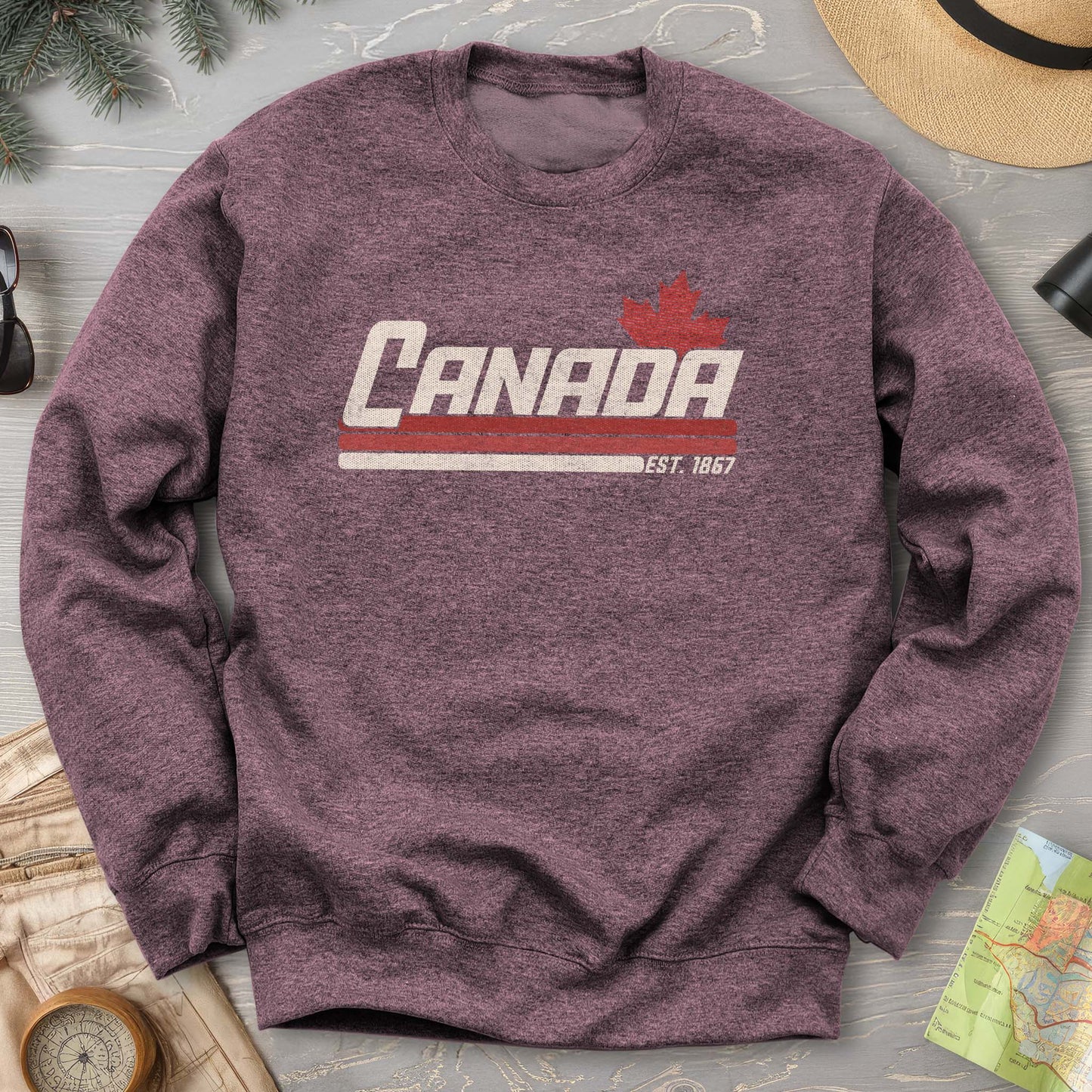 Canada Retro Stripe Sweatshirt