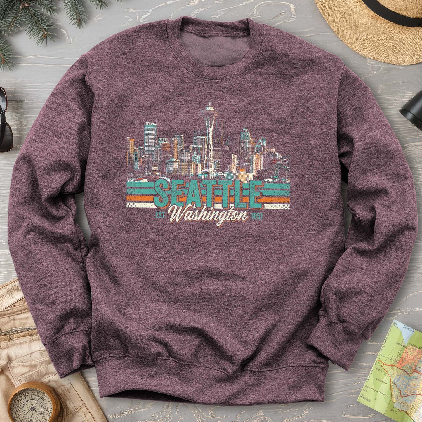 Seattle Retro Skyline Sweatshirt