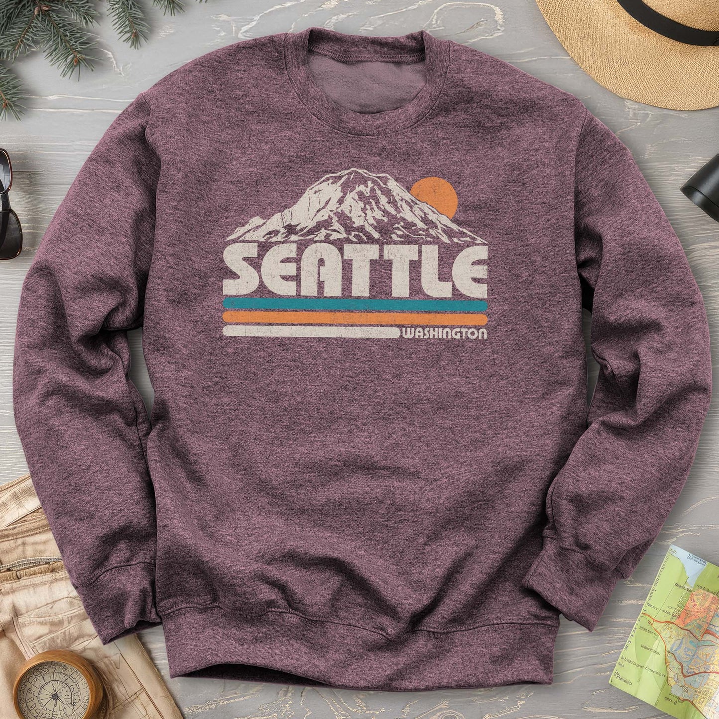 Seattle Retro Stripe Sweatshirt