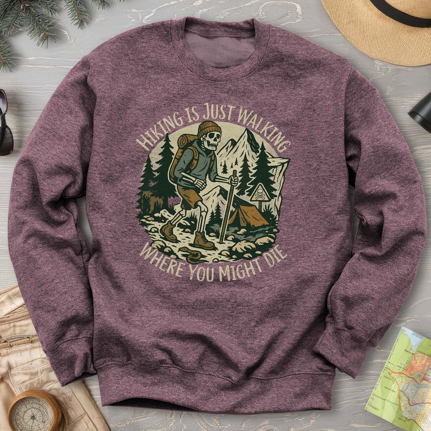 Hiking Is Just Walking Sweatshirt