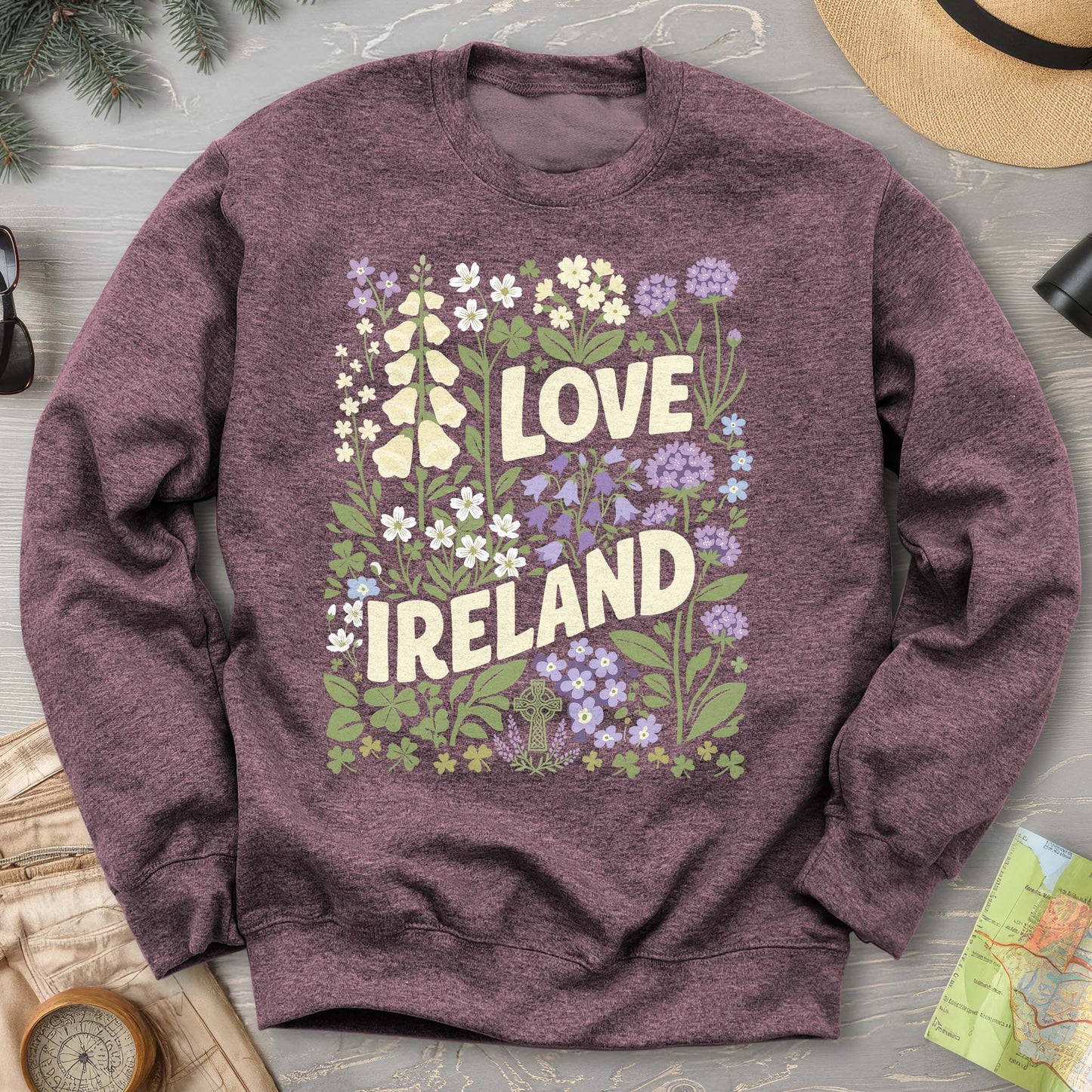 Love Ireland Flowers Sweatshirt