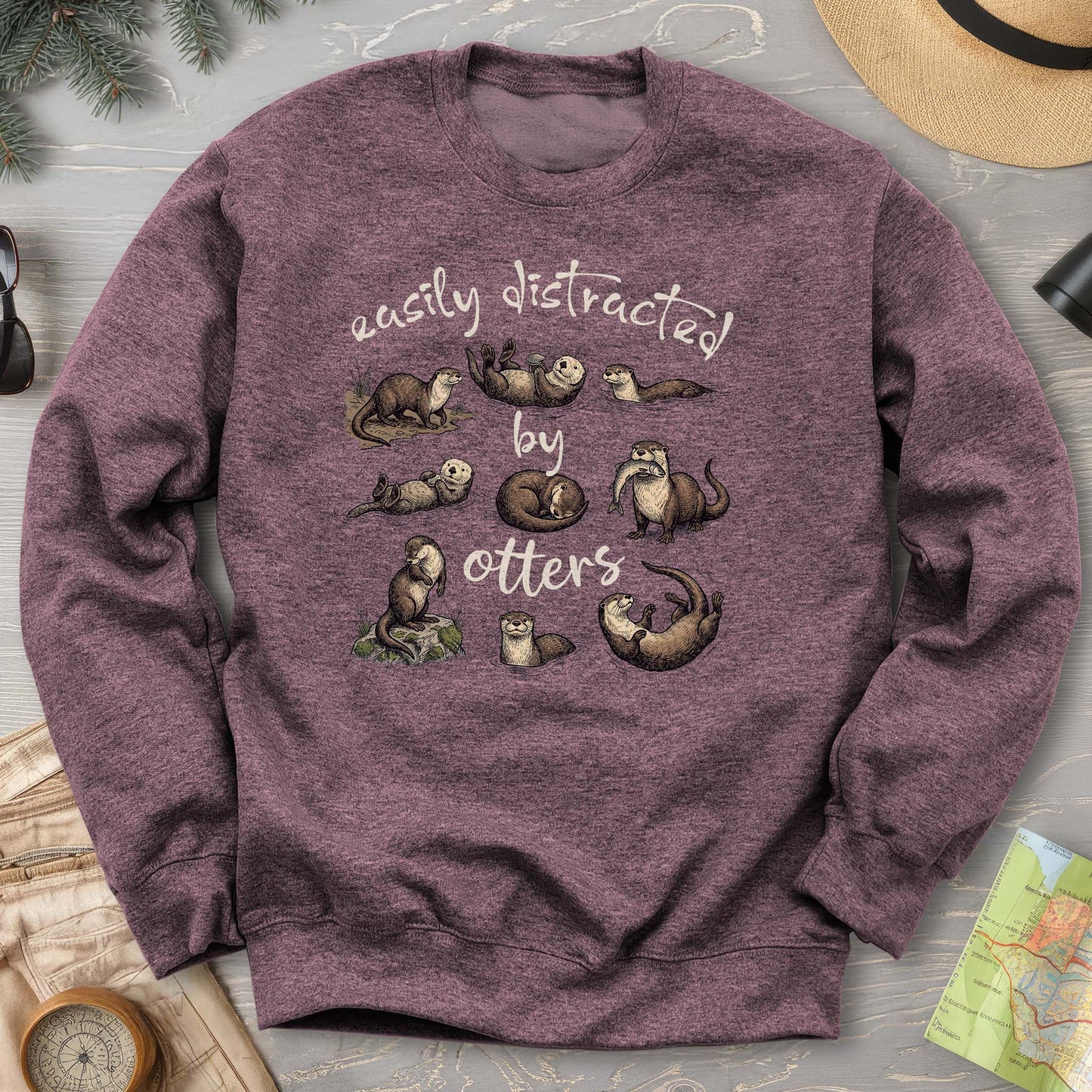 Easily Distracted By Otters Sweatshirt
