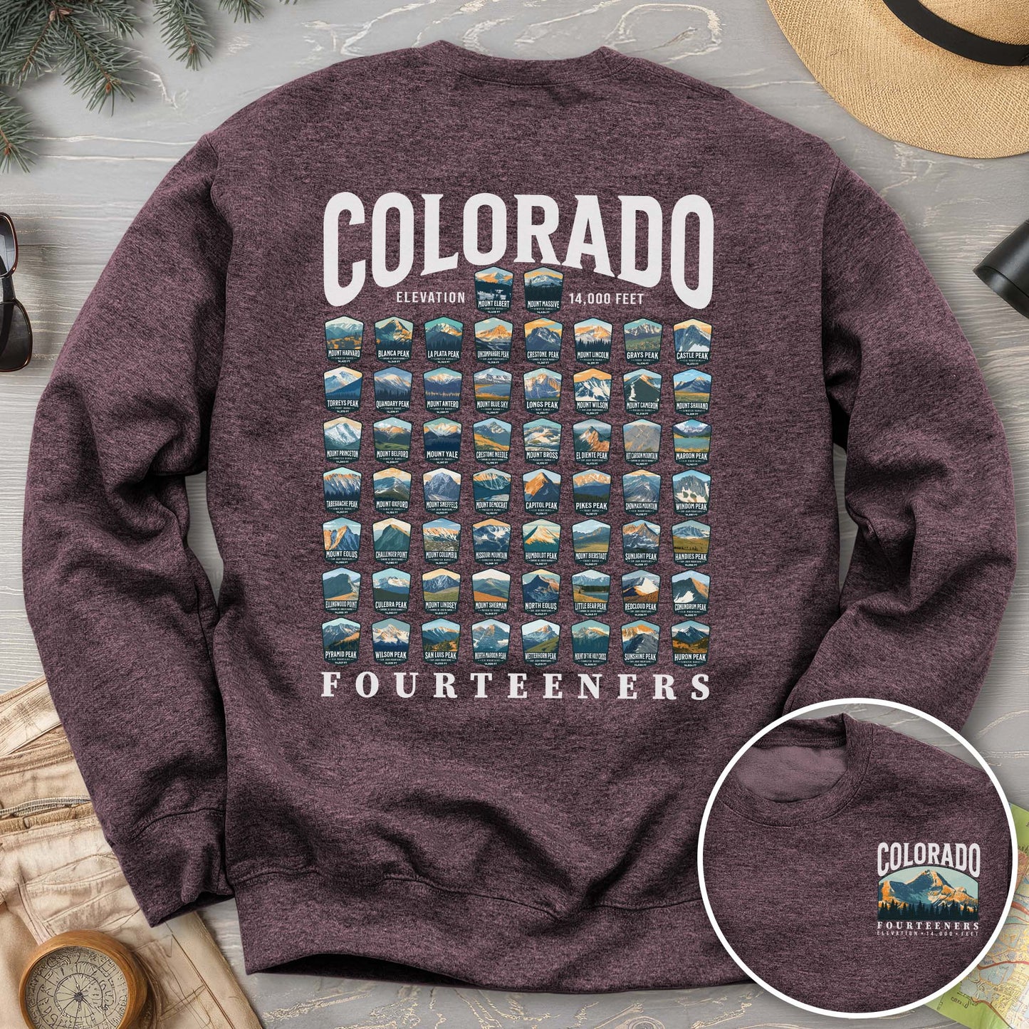 Colorado Fourteeners Front/Back Print Sweatshirt