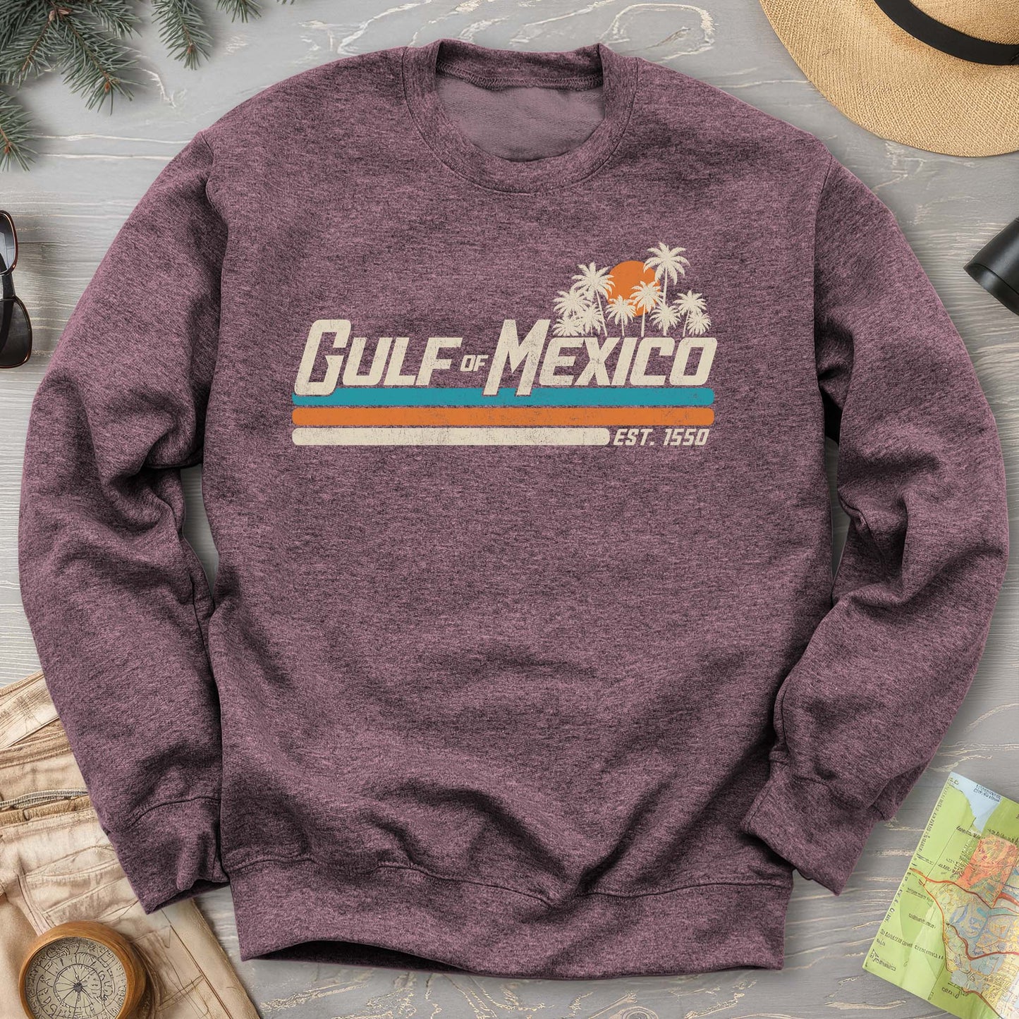 Bargain Bin Overstock! Gulf of Mexico Retro Stripe Crewneck Sweatshirt