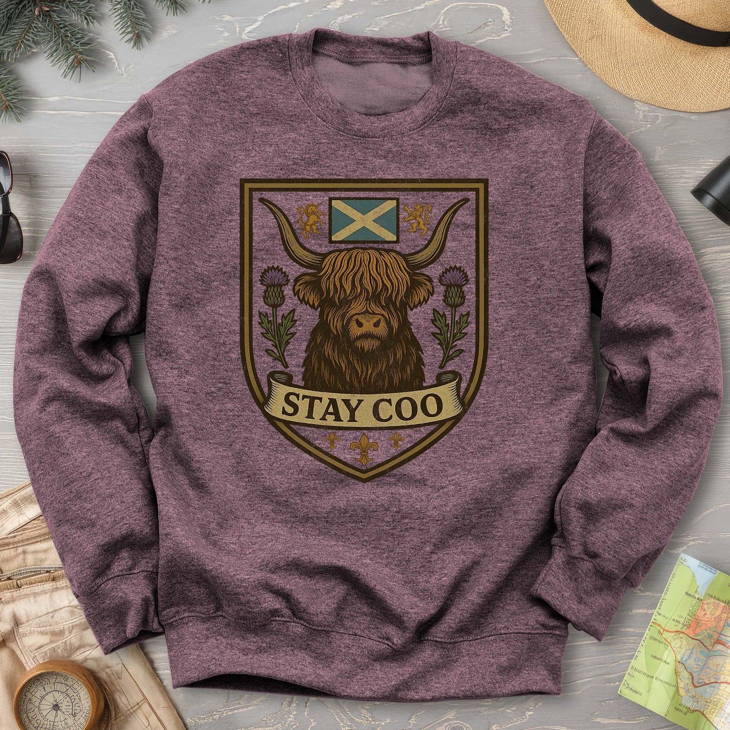 Highland Cow "Scottish Heraldry" Sweatshirt